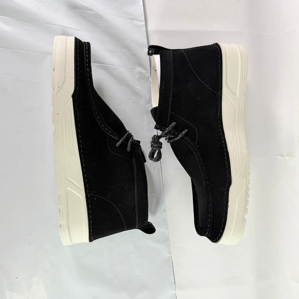 Clarks Origin Wallabee Men's US 12 Black Suede Comfort Moc Toe Sneakers 26157816